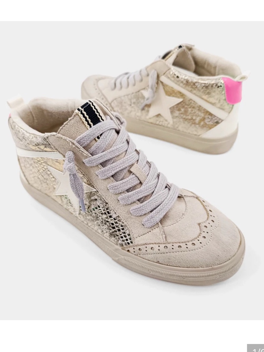 Paulina Sneaker in Gold Snake size 8